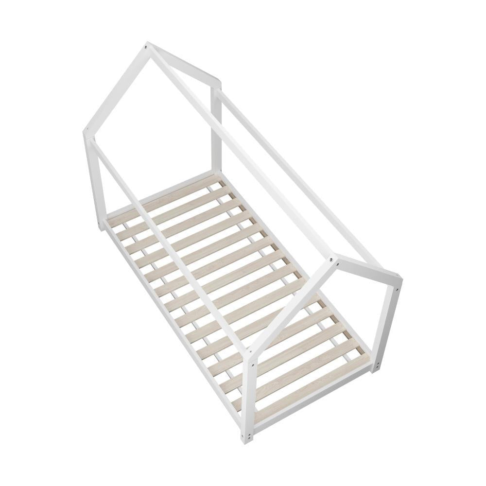 Wooden Bed Frame Single House Style White