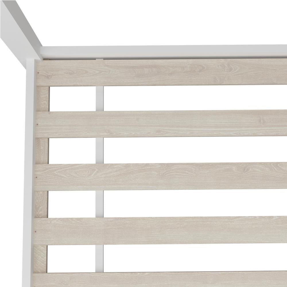 Wooden Bed Frame Single House Style White