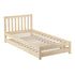 Trundle Kids Bed Frame Single Wooden Timber Dual Beds Natural