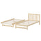 Trundle Kids Bed Frame Single Wooden Timber Dual Beds Natural