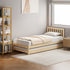 Trundle Kids Bed Frame Single Wooden Timber Dual Beds Natural