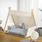 Kids Teepee Bed Frame Single Pine Wood Tent Bed Beige White