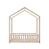 Oikiture Kids Wooden Bed Frame Double Size House Platform Natural