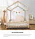 Oikiture Kids Wooden Bed Frame Double Size House Platform Natural