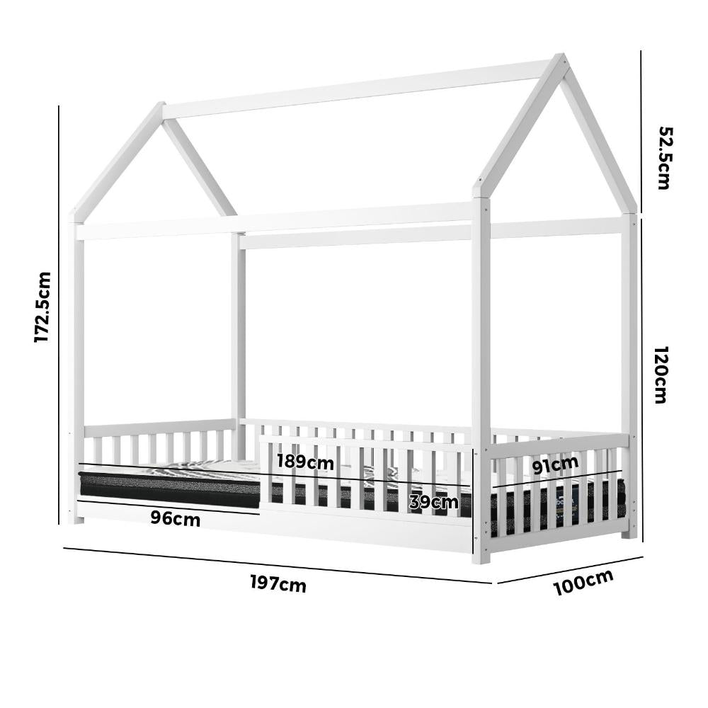 Kids Bed Frame With Single Mattress House Frame White