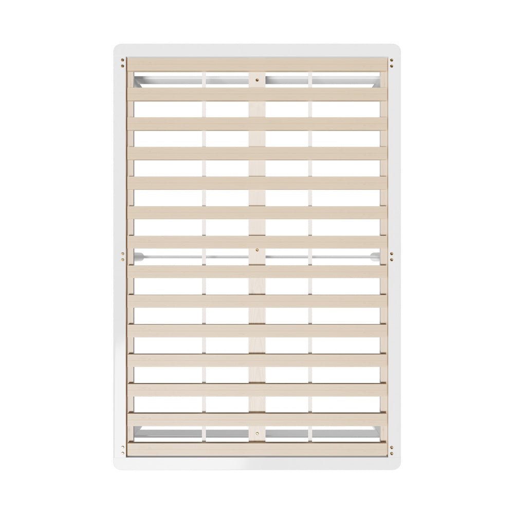 Double Wooden Bed Frame Solid Pine Timber White