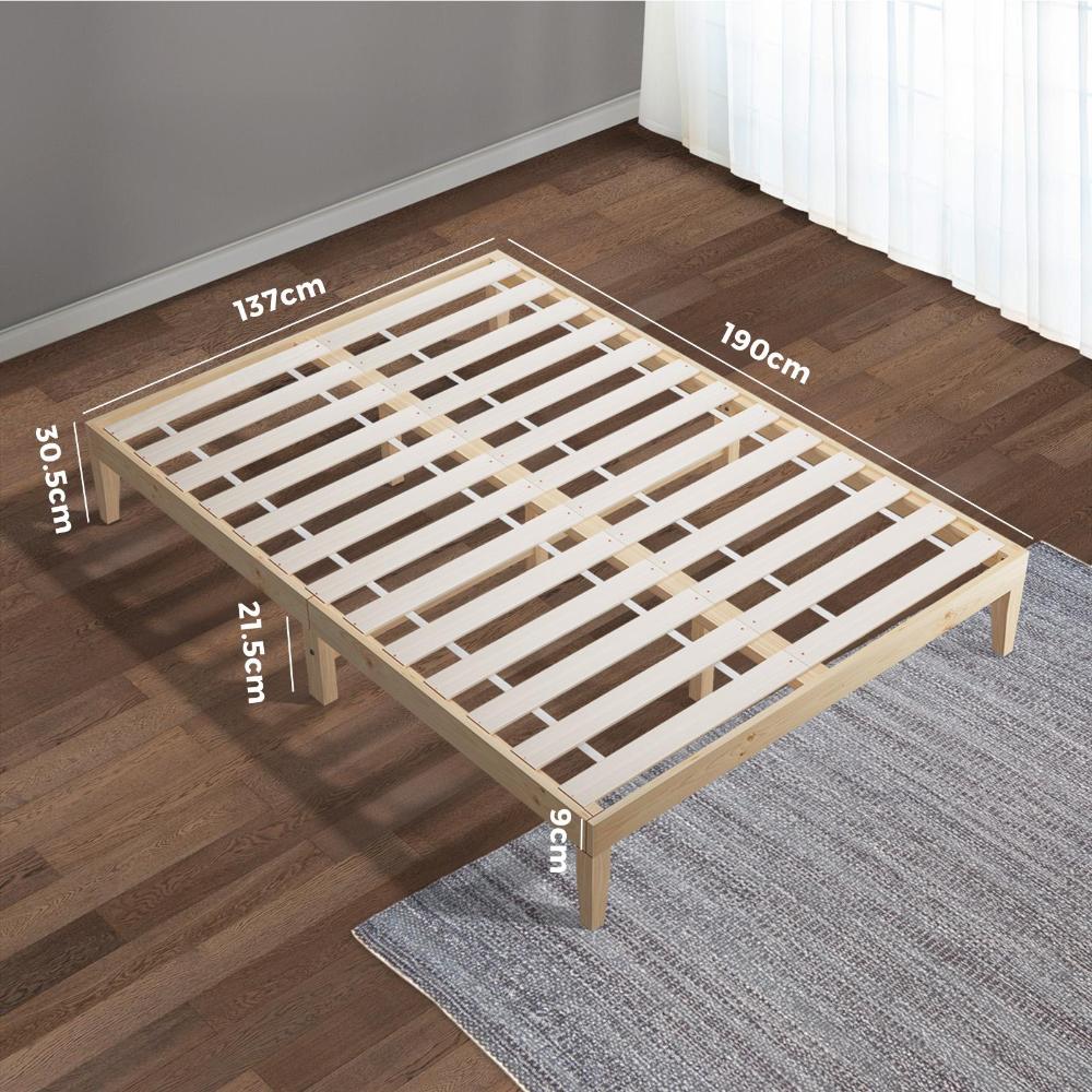 Bed Frame Double Size Pine Wood Bed Base