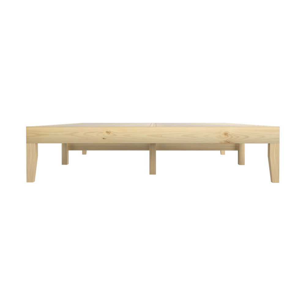 Bed Frame Queen Size Pine Wood Bed Base
