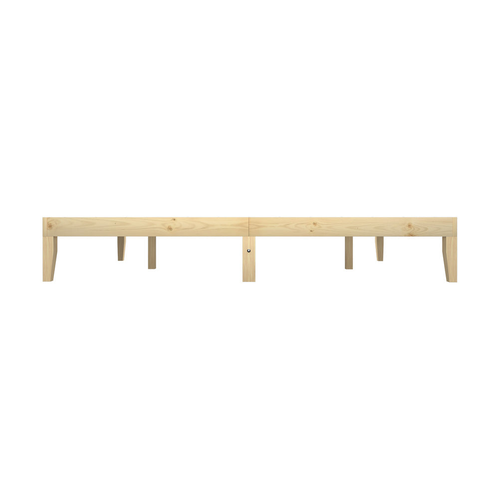 Bed Frame Queen Size Pine Wood Bed Base