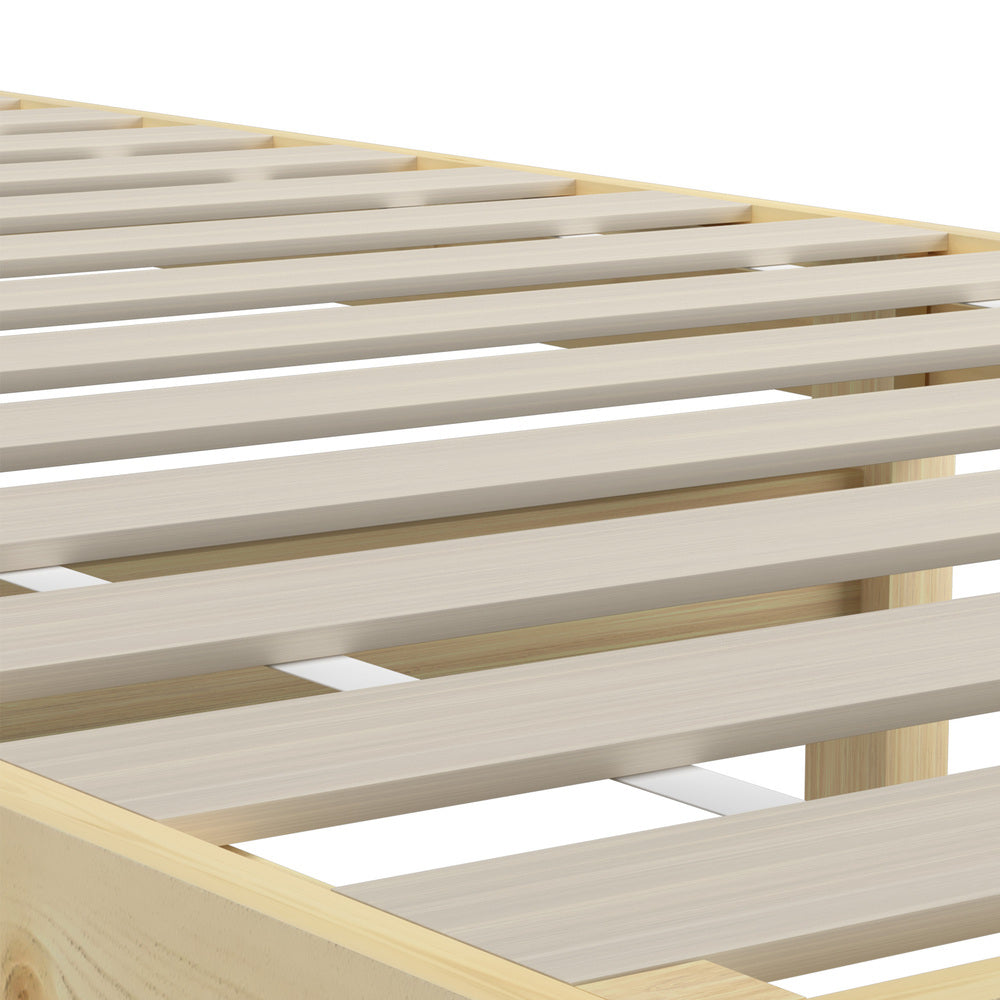 Bed Frame Single Size Pine Wood Bed Base