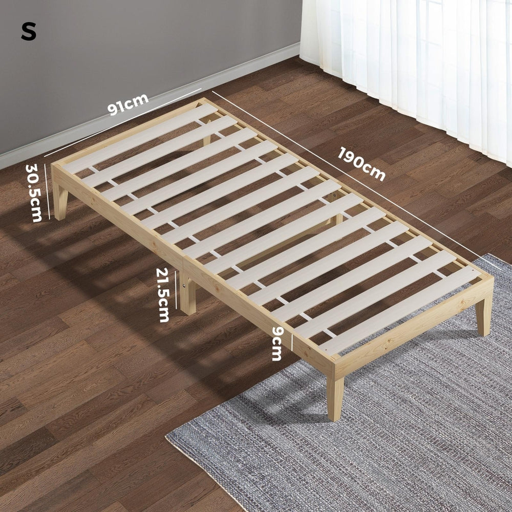 Bed Frame Single Size Pine Wood Bed Base