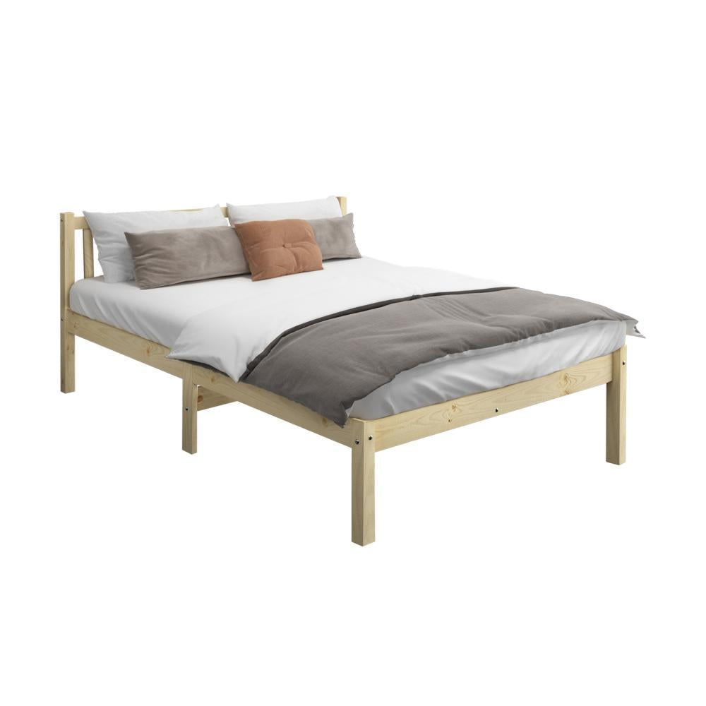 Wooden Bed Frame King Size with Wood Headboard