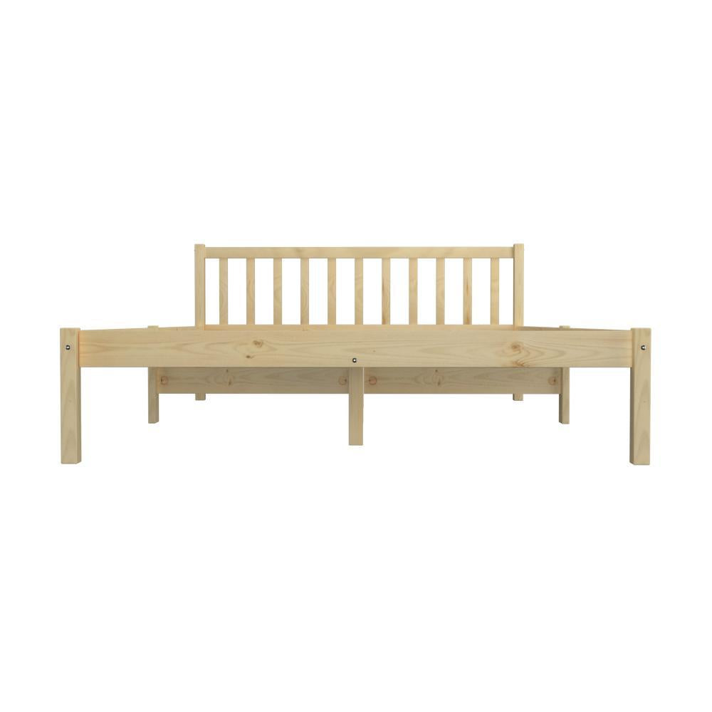 Wooden Bed Frame King Size with Wood Headboard