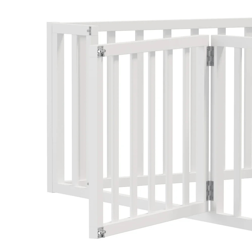 2-in-1 Kids Bed Frame Toddler Play Centre Guard Fence White