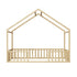 Double House Beds Kids Wooden Bed Frame Timber Base Natural