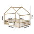 Double House Beds Kids Wooden Bed Frame Timber Base Natural