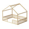 Oikiture Double House Beds Kids Wooden Bed Frame Timber Base Natural