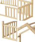Double House Beds Kids Wooden Bed Frame Timber Base Natural