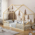 Wooden Kids Bed Frame King Single House Beds Timber Natural