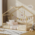Wooden Kids Bed Frame King Single House Beds Timber Natural