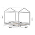 Oikiture Kids Wooden Bed Frame House Base with Fence Double White