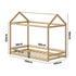 Oikiture Kids Wooden Bed Frame House Frame Timber with Fence Single Natural