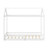 Oikiture Kids Wooden Bed Frame House Frame Timber with Fence Single White