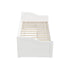 Oikiture Single Kids Bed Frame with Trundle Storage Drawers Timber White