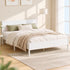 Oikiture Scalloped Wooden Bed Frame Solid Pine Timber Double White
