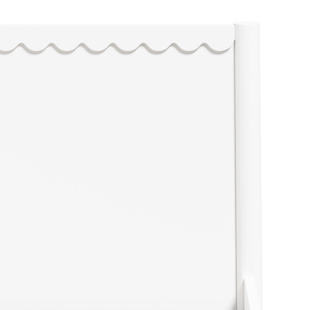 Scalloped Bed Wooden Kids Bed Frame Timber King Single White