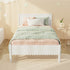 Scalloped Bed Wooden Kids Bed Frame Timber King Single White