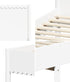 Scalloped Bed Wooden Kids Bed Frame Wood Timber Single White