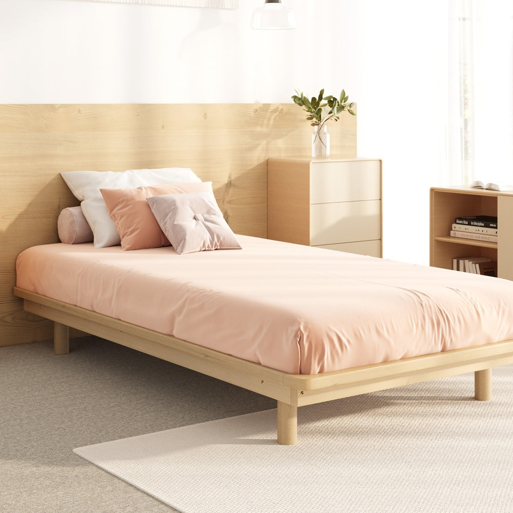 Bed Frame Single Size Wooden Bed Base Timber Platform