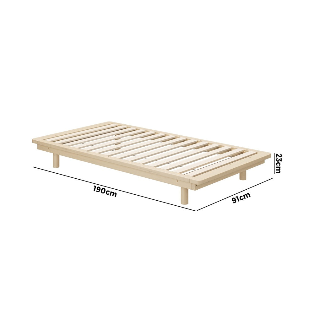 Bed Frame Single Size Wooden Bed Base Timber Platform