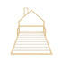 Oikiture Wooden Kids Bed Frame Floor Beds Chimney King Single Natural