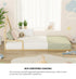 Oikiture Wooden Kids Bed Frame Floor Beds Chimney King Single Natural