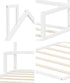 Wooden Kids Bed Frame Floor Beds Chimney King Single White