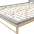 Oikiture Wooden Bed Frame with Padded Fabric Edges Headboard Double Size