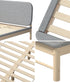Oikiture Wooden Bed Frame with Padded Fabric Edges Headboard Double Size