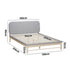 Oikiture Wooden Bed Frame with Padded Fabric Edges Headboard Queen Size
