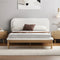 Wooden Bed Frame Boucle Upholstery Headboard Pine Base Queen