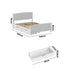 Wooden Bed Frame Double Size with Trundle Drawers White