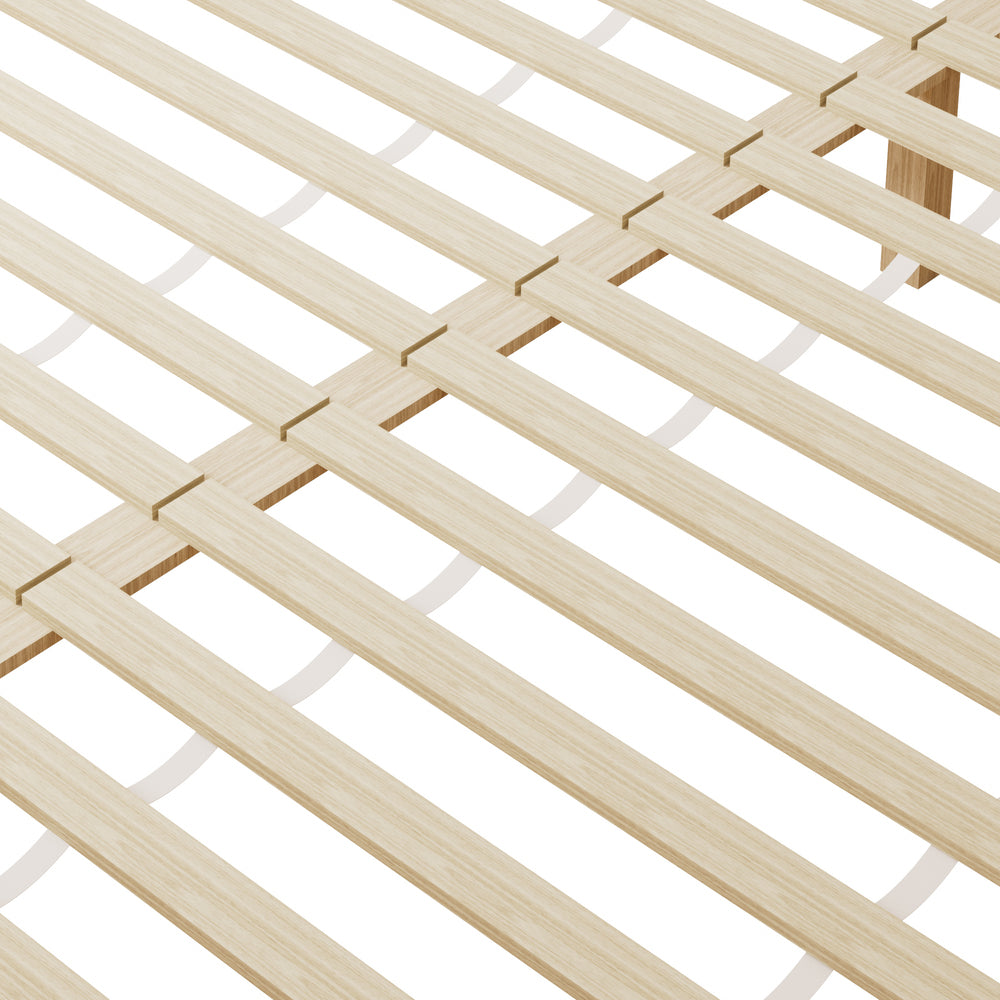 Wooden Bed Frame Double Size with Trundle Drawers White