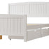 Wooden Bed Frame Double Size with Trundle Drawers White
