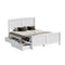 Oikiture Wooden Bed Frame – Double, Pine, 2 Trundle Drawers, Hampton Style, White