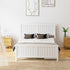 Wooden Bed Frame Double Size with Trundle Drawers White