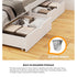Wooden Bed Frame Double Size with Trundle Drawers White