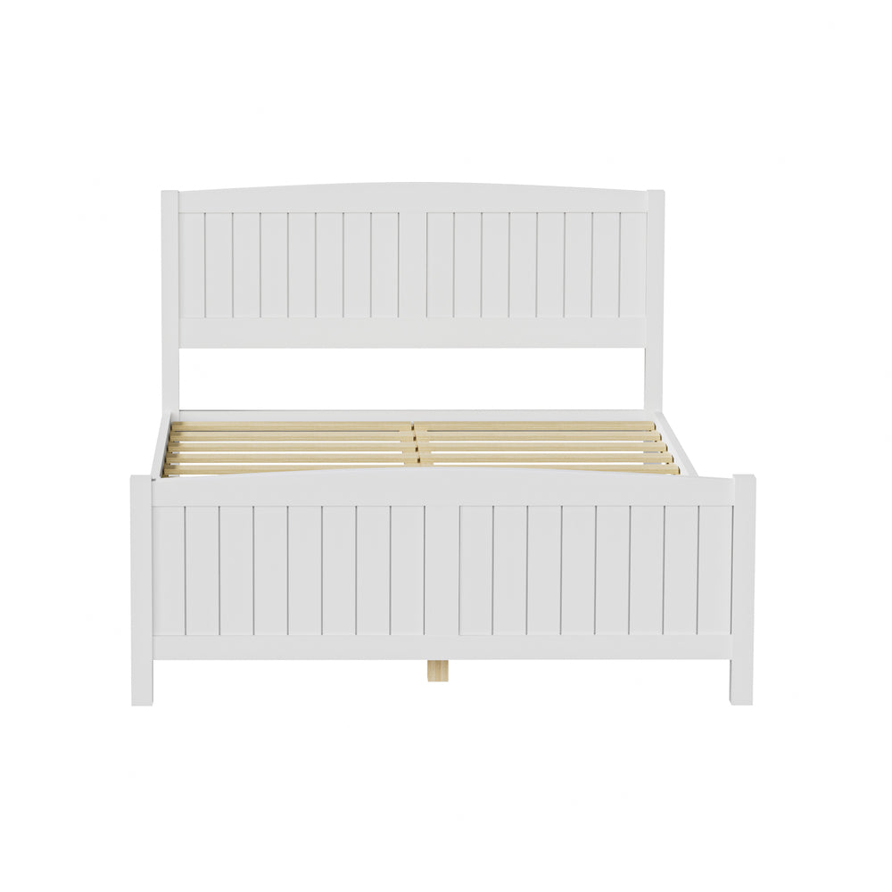 Bed Frame Double Size Timber Platform White