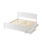 Oikiture King Bed Frame with Storage – White Timber Frame with 2 Trundle Drawers