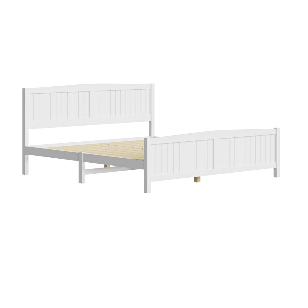 Bed Frame King Size Timber Platform White